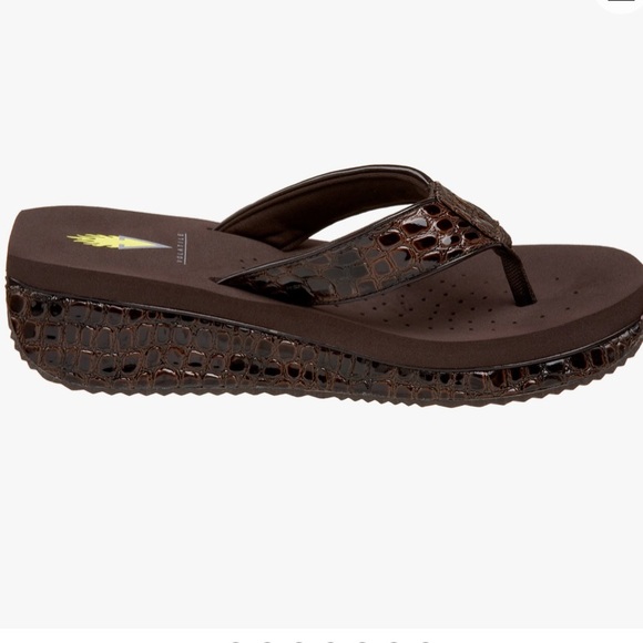Volatile Mini Croco Wedge Sandals